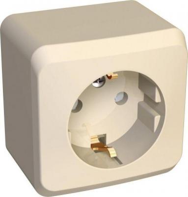 Розетка Schneider Electric Этюд PA16-004K 1-местная, ОП, 16А, IP20, с/з, шторки, кремовая – фото 10