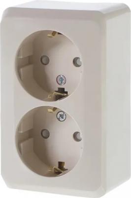 Розетка Schneider Electric Этюд PA16-008K 2-местная, ОП, 16А, 250В, с/з, шторки, кремовая – фото 15