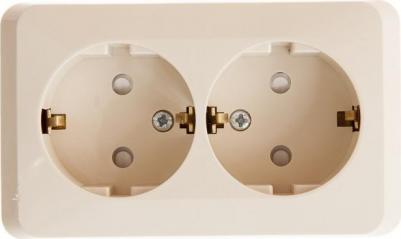 Розетка Schneider Electric Этюд PA16-008K 2-местная, ОП, 16А, 250В, с/з, шторки, кремовая – фото 18