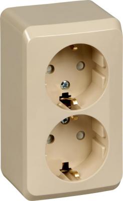 Розетка Schneider Electric Этюд PA16-008K 2-местная, ОП, 16А, 250В, с/з, шторки, кремовая – фото 20