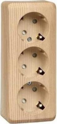 Розетка Schneider Electric Этюд PA16-012D 3-местная, ОП, 16А, 250В, с/з со шторками, сосна – фото 3