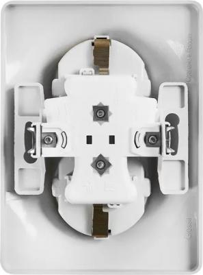 Розетка Schneider Electric Glossa GSL000126 2-местная, СП, 16А, с/з, шторки, сбор, белая – фото 4