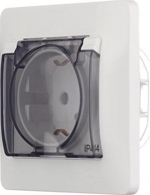 Розетка Schneider Electric Glossa GSL000148 1-местная, СП, 16А, с крышкой, в сборе, белая – фото 7