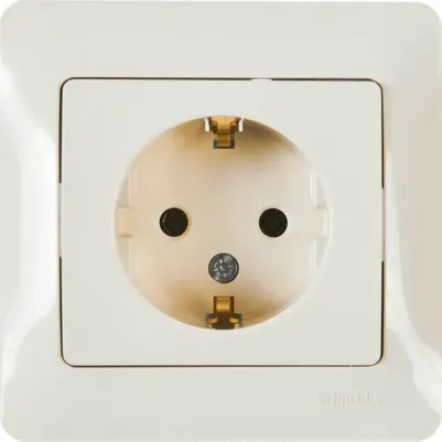 Розетка Schneider Electric Glossa GSL000242 1-местная, СП, 16А, в сборе, бежевая