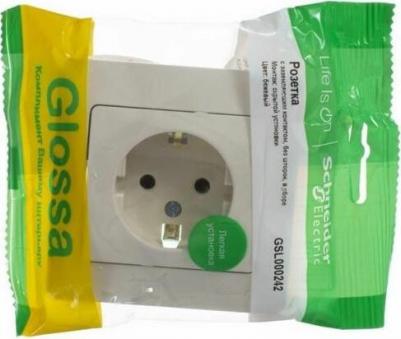 Розетка Schneider Electric Glossa GSL000242 1-местная, СП, 16А, в сборе, бежевая – фото 6