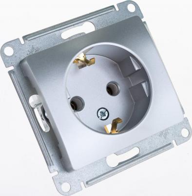 Розетка Schneider Electric Glossa GSL000343 1-местная, СП, 16А, с заземлением, алюминиевая – фото 5