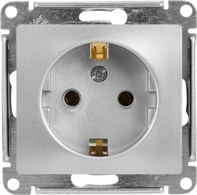 Розетка Schneider Electric Glossa GSL000343 1-местная, СП, 16А, с заземлением, алюминиевая