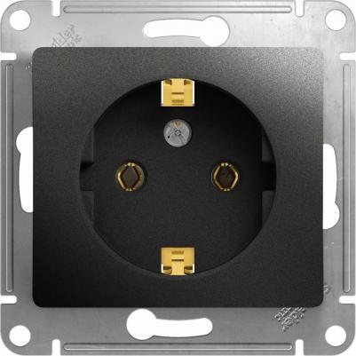Розетка Schneider Electric Glossa GSL000743 1-местная, СП, 16А, IP20, заземление, антрацит – фото 5