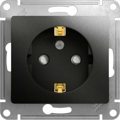 Розетка Schneider Electric Glossa GSL000745 1-местная, СП, 16А-IP20, с/з, шторки, антрацит – фото 6
