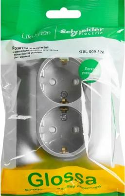 Розетка Schneider GLOSSA GSL000326СУ, 2-местная – фото 8