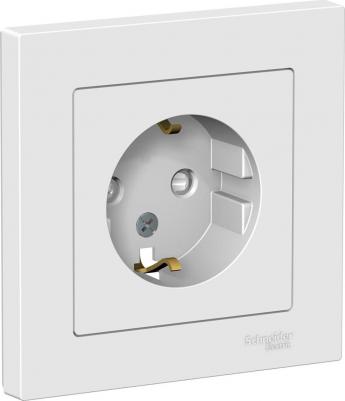 Розетка SE AtlasDesign Белый с/з со шторками, 16А, в сборе – фото 6