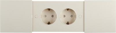 Розетка SE AtlasDesign Бежевый с/з двойная, со шторками, с крышкой, 16А, в сборе – фото 3