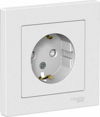 Розетка SE AtlasDesign Грифель с/з со шторками, 16А, в сборе – фото 3