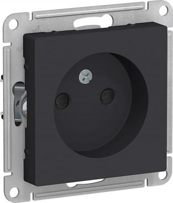 Розетка SE AtlasDesign Карбон б/з со шторками, 16А, механизм – фото 2