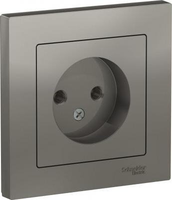 Розетка SE AtlasDesign Сталь б/з, 16А, в сборе