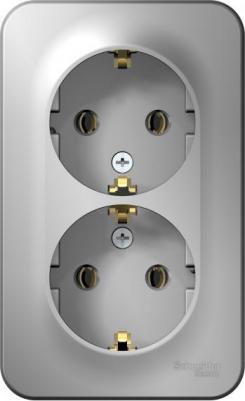 Розетка SE Blanca наруж Алюминий 2-ая с/з без шторок 16А, 250В, изолир. пластина – фото 4