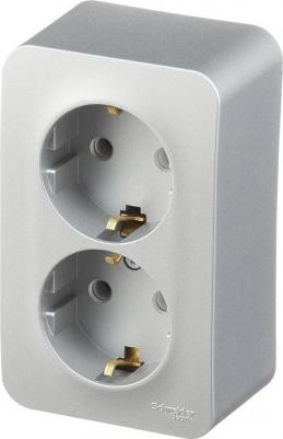 Розетка SE Blanca наруж Алюминий 2-ая с/з без шторок 16А, 250В, изолир. пластина – фото 5