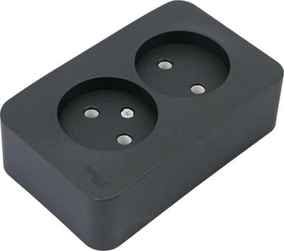 Розетка SE Blanca наруж Антрацит 2-ая б/з без шторок 16А, 250В, изолир. пластина – фото 8