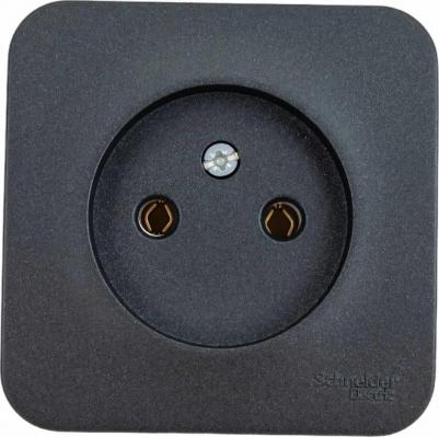 Розетка SE Blanca наруж Антрацит б/з без шторок 16А, 250В, изолир. пластина – фото 2