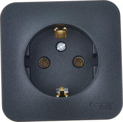 Розетка SE Blanca наруж Антрацит с/з без шторок 16А, 250В, изолир. пластина 3606481197146 – фото 1