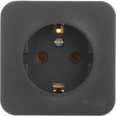 Розетка SE Blanca наруж Антрацит с/з без шторок 16А, 250В, изолир. пластина 3606481197146