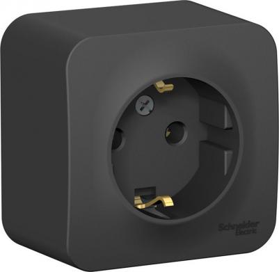 Розетка SE Blanca наруж Антрацит с/з без шторок 16А, 250В, изолир. пластина 3606481197146 – фото 3