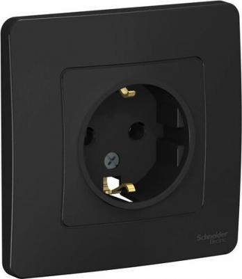 Розетка SE Blanca наруж Антрацит с/з без шторок 16А, 250В, изолир. пластина 3606481197146 – фото 4