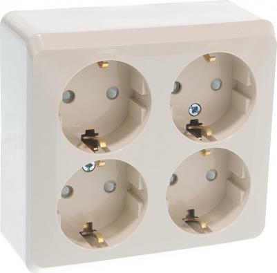 Розетка SE Этюд наруж Крем 4-ая с/з со шторками – фото 5