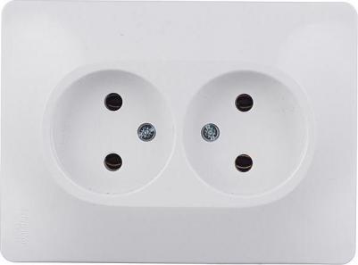 Розетка SE Glossa Белая 2-я б/з (в сборе с рамкой) – фото 5