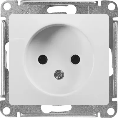 Розетка SE Glossa Белая б/з