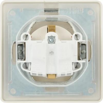 Розетка SE Glossa Молочная с/з со шторками с крышкой IP44 (в сборе) – фото 7