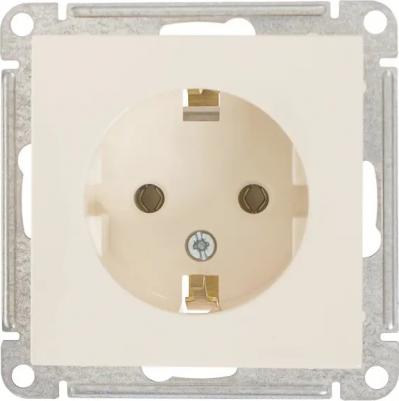 Розетка встраиваемая W59 с заземлением, цвет слоновая кость