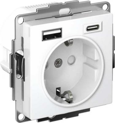 SE AtlasDesign Белый Розетка 16А с USB A+C, мех – фото 4