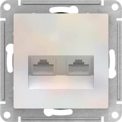 SE AtlasDesign Жемчуг Розетка двойная компьютерная RJ45+RJ45, кат.5E, механизм – фото 2