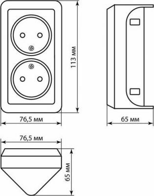 Двойная угловая розетка Ладога 4690259487385 – фото 3