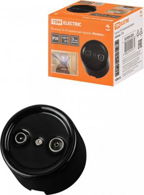 Розетка TV+R оконечная черная Болонь, цена за 1 шт