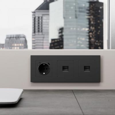 Розетка Ethernet RJ-45 cat. 6A экранированная W5120108, цвет черный матовый – фото 5