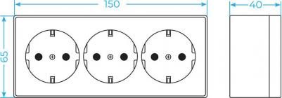 Тройная розетка WL15-02-05 – фото 3