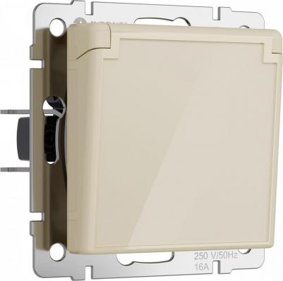Встр. розетка влагозащ. с зазем. крышкой и шторками W1171243 16А IP44 акрил айвори