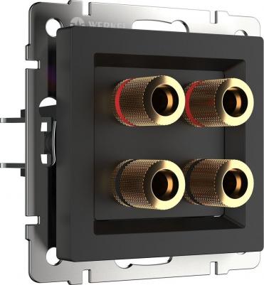 Встраиваемая аудио розетка W1185008 черный матовый с четырехпроводным подключением