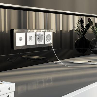 Встраиваемая оконечная ТВ-розетка W1183041 акрил белый – фото 1