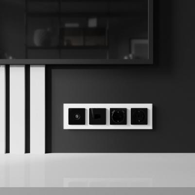 Встраиваемая оконечная ТВ-розетка W1183048 акрил черный – фото 2