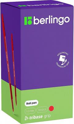 Ручка шариковая "Tribase grip" красная, 1,0мм, грип, (50шт.) – фото 2