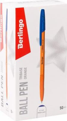 Ручка шариковая Tribase Orange синяя, 0,7мм, (50шт.) – фото 2