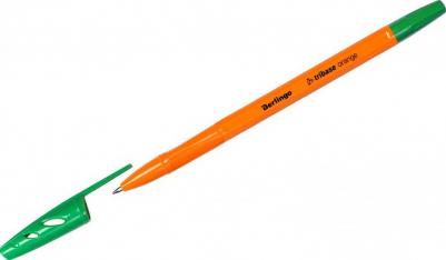 Ручка шариковая "Tribase Orange", зеленая, 0,7 мм