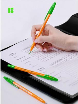 Ручка шариковая "Tribase Orange", зеленая, 0,7 мм – фото 13