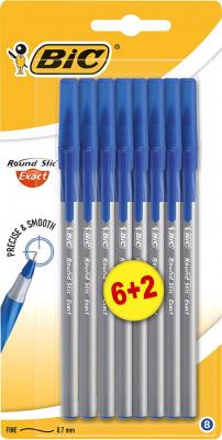 Набор шариковых ручек Round Stic Exact 6+2 шт. Синий, Блистер