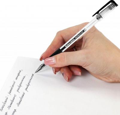 Ручка гелевая "Patriot-GT", черная, корпус прозрачный, узел 0,7 мм, линия письма 0,4 мм – фото 2