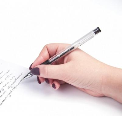 Ручка гелевая с грипом "Number One", ЧЕРНАЯ, узел 0,5 мм, линия письма 0,35 мм, 141194 – фото 13