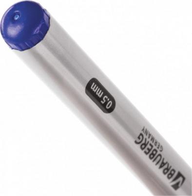 Ручка-роллер "Flagman", СИНЯЯ, корпус серебристый, хромированные детали, узел 0,5 мм, линия письма 0,3 мм, 141556 – фото 8